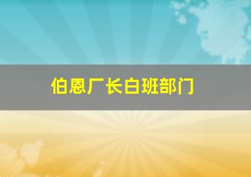 伯恩厂长白班部门