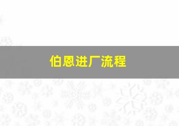 伯恩进厂流程