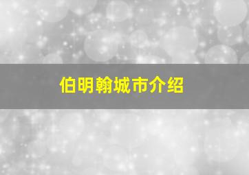 伯明翰城市介绍