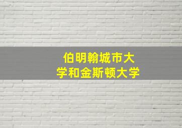 伯明翰城市大学和金斯顿大学