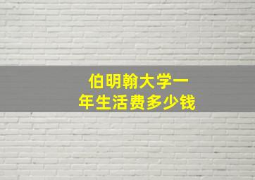 伯明翰大学一年生活费多少钱