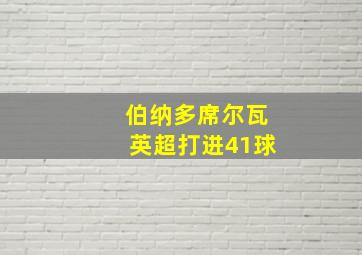 伯纳多席尔瓦英超打进41球