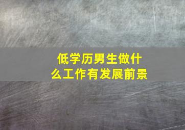 低学历男生做什么工作有发展前景