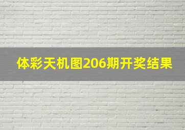 体彩天机图206期开奖结果