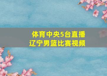 体育中央5台直播辽宁男篮比赛视频