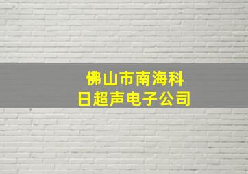 佛山市南海科日超声电子公司