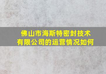 佛山市海斯特密封技术有限公司的运营情况如何