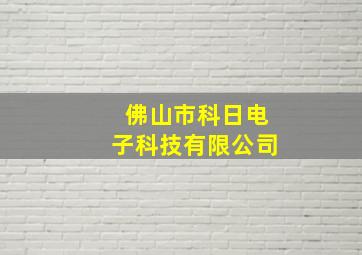 佛山市科日电子科技有限公司