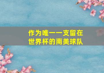 作为唯一一支留在世界杯的南美球队