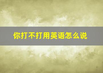 你打不打用英语怎么说