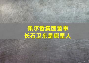 佩尔哲集团董事长石卫东是哪里人