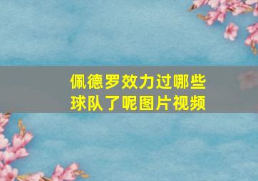 佩德罗效力过哪些球队了呢图片视频