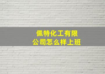 佩特化工有限公司怎么样上班