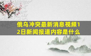 俄乌冲突最新消息视频12日新闻报道内容是什么