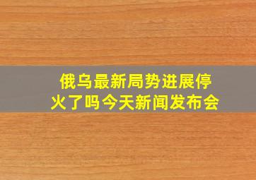 俄乌最新局势进展停火了吗今天新闻发布会