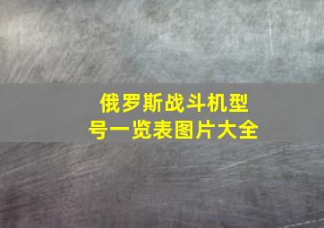 俄罗斯战斗机型号一览表图片大全