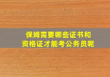 保姆需要哪些证书和资格证才能考公务员呢