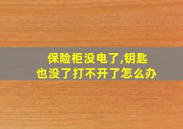 保险柜没电了,钥匙也没了打不开了怎么办