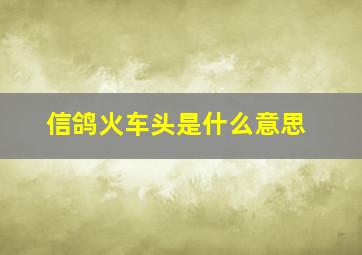 信鸽火车头是什么意思