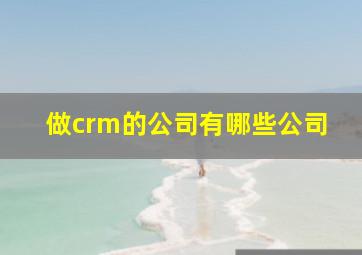 做crm的公司有哪些公司