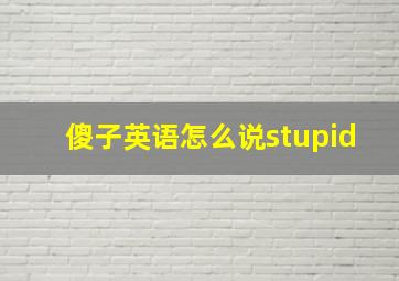 傻子英语怎么说stupid