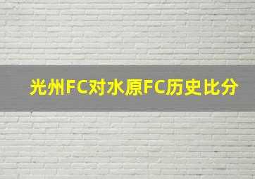 光州FC对水原FC历史比分