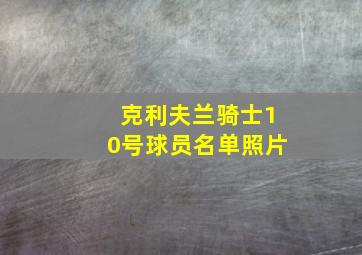 克利夫兰骑士10号球员名单照片