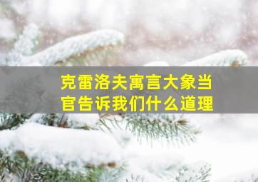 克雷洛夫寓言大象当官告诉我们什么道理