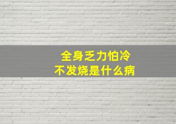 全身乏力怕冷不发烧是什么病