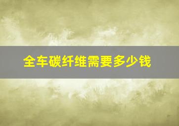 全车碳纤维需要多少钱