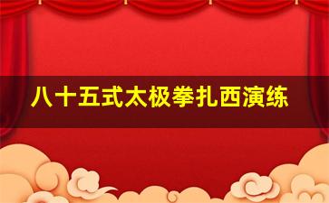 八十五式太极拳扎西演练