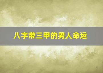 八字带三甲的男人命运