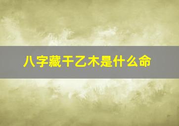 八字藏干乙木是什么命