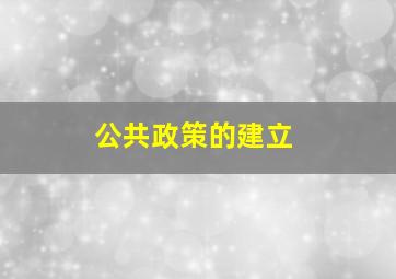 公共政策的建立