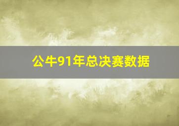 公牛91年总决赛数据