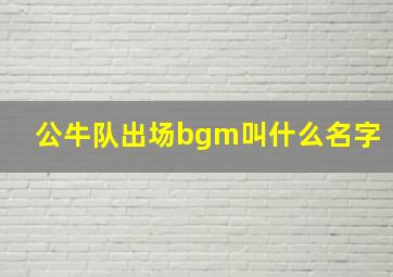 公牛队出场bgm叫什么名字