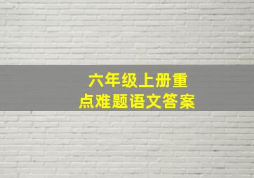 六年级上册重点难题语文答案