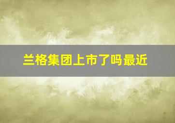 兰格集团上市了吗最近