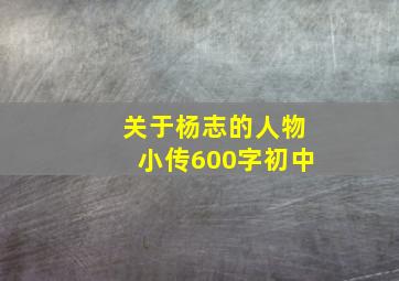 关于杨志的人物小传600字初中