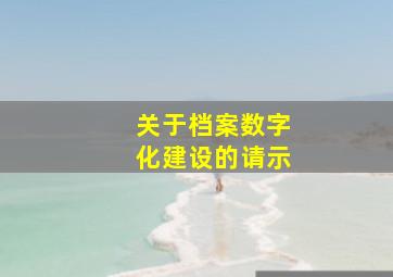 关于档案数字化建设的请示