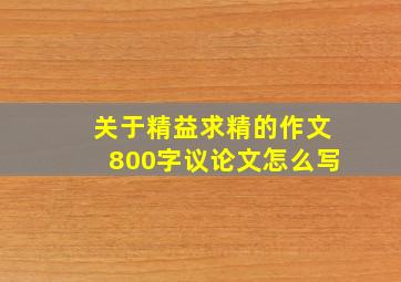 关于精益求精的作文800字议论文怎么写