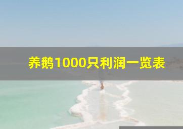 养鹅1000只利润一览表