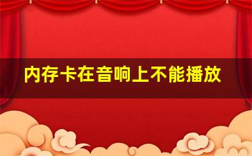 内存卡在音响上不能播放