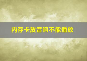 内存卡放音响不能播放