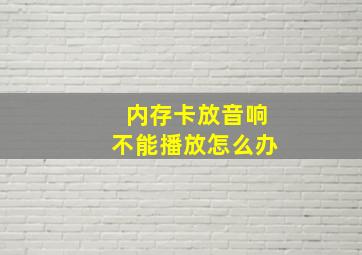 内存卡放音响不能播放怎么办