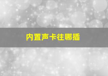 内置声卡往哪插