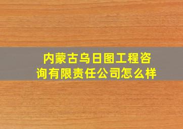 内蒙古乌日图工程咨询有限责任公司怎么样