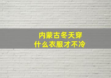 内蒙古冬天穿什么衣服才不冷