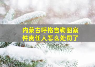 内蒙古呼格吉勒图案件责任人怎么处罚了