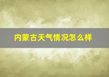 内蒙古天气情况怎么样